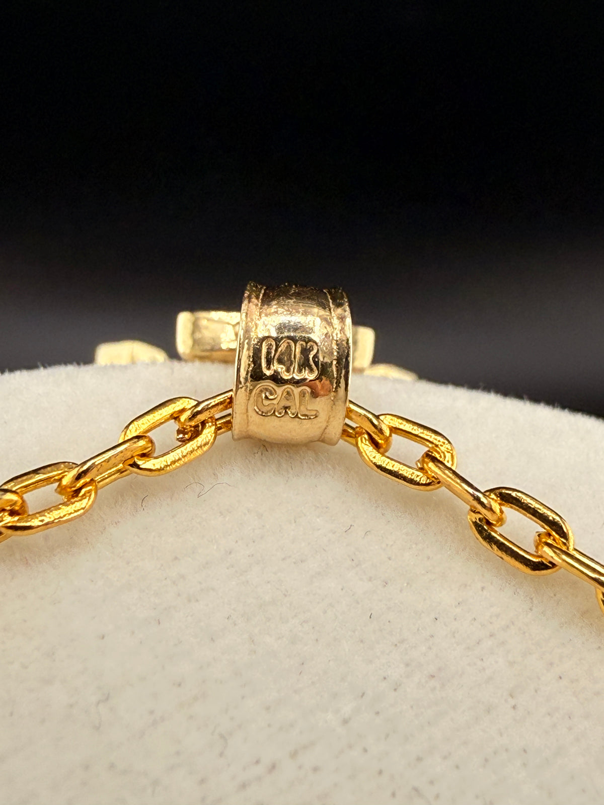 14K CZ Diamond Anchor Pendant