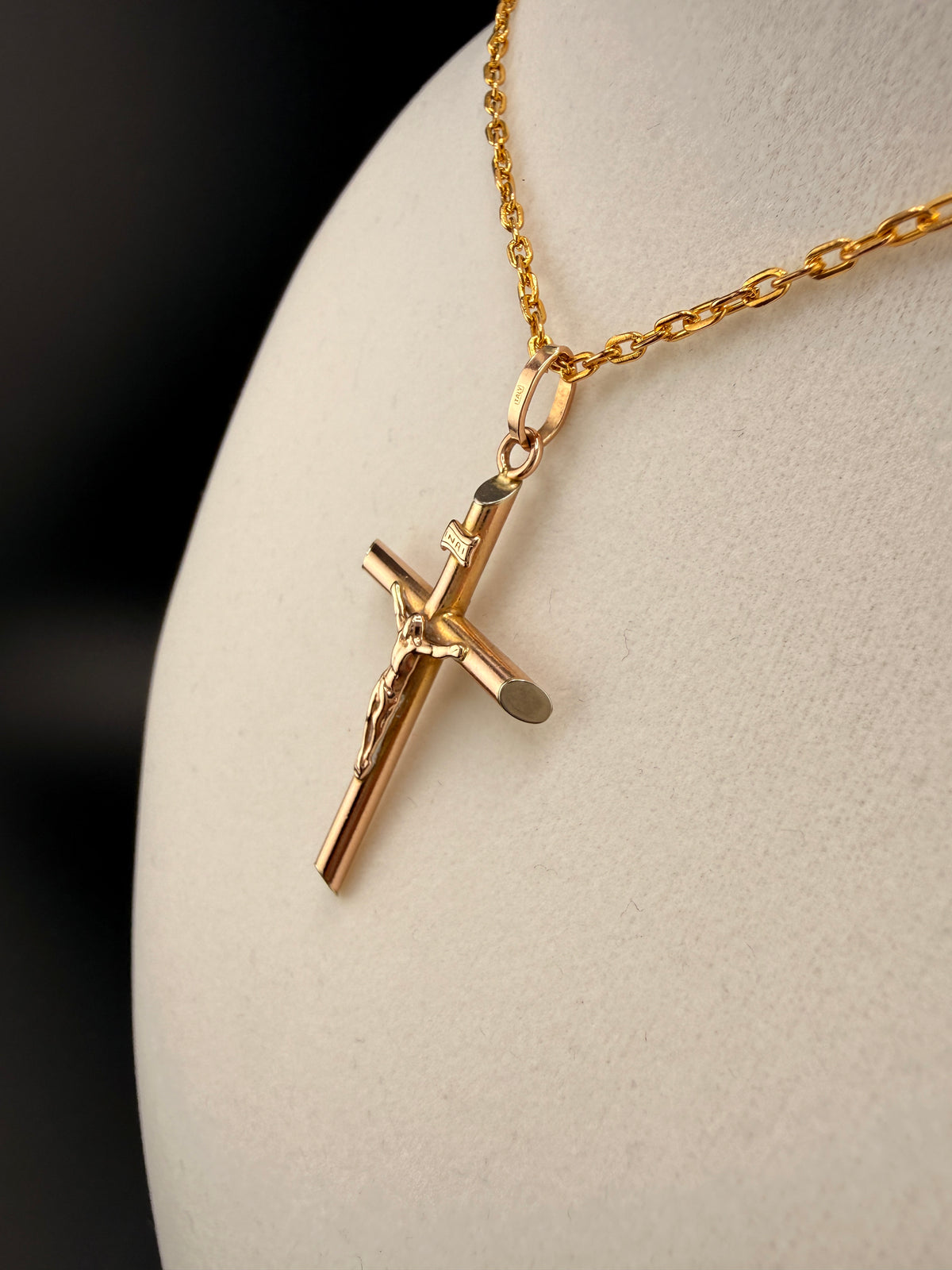 14K Gold Jesus on Cross Pendant