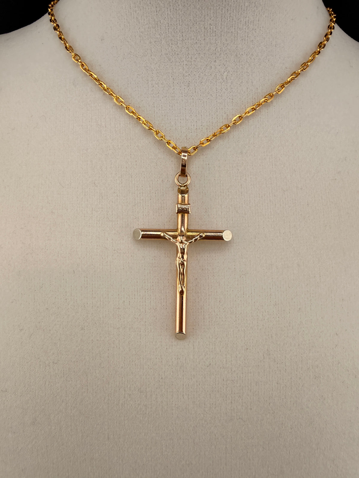 14K Gold Jesus on Cross Pendant