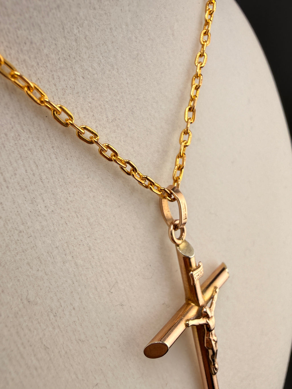 14K Gold Jesus on Cross Pendant