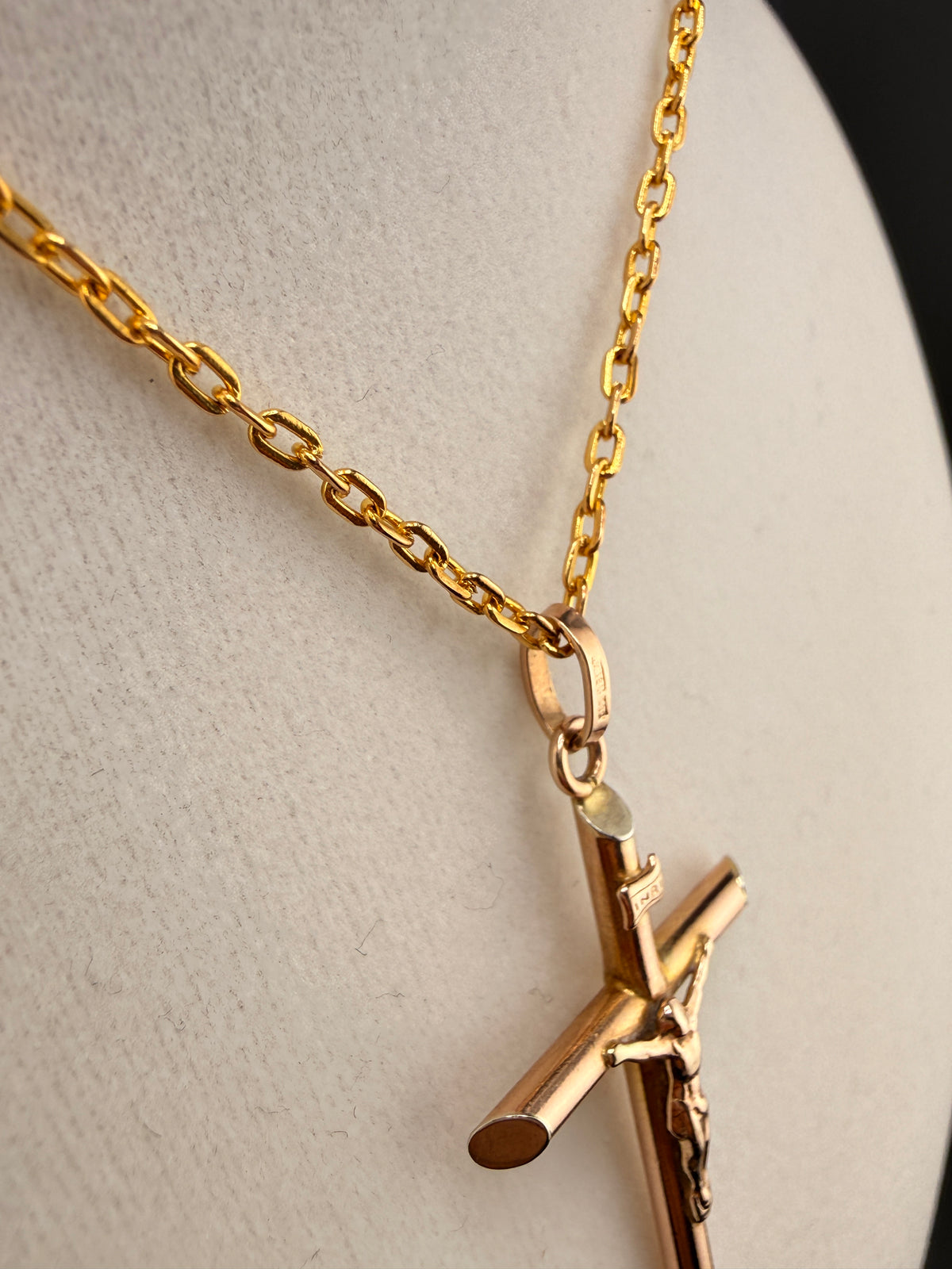 14K Gold Jesus on Cross Pendant