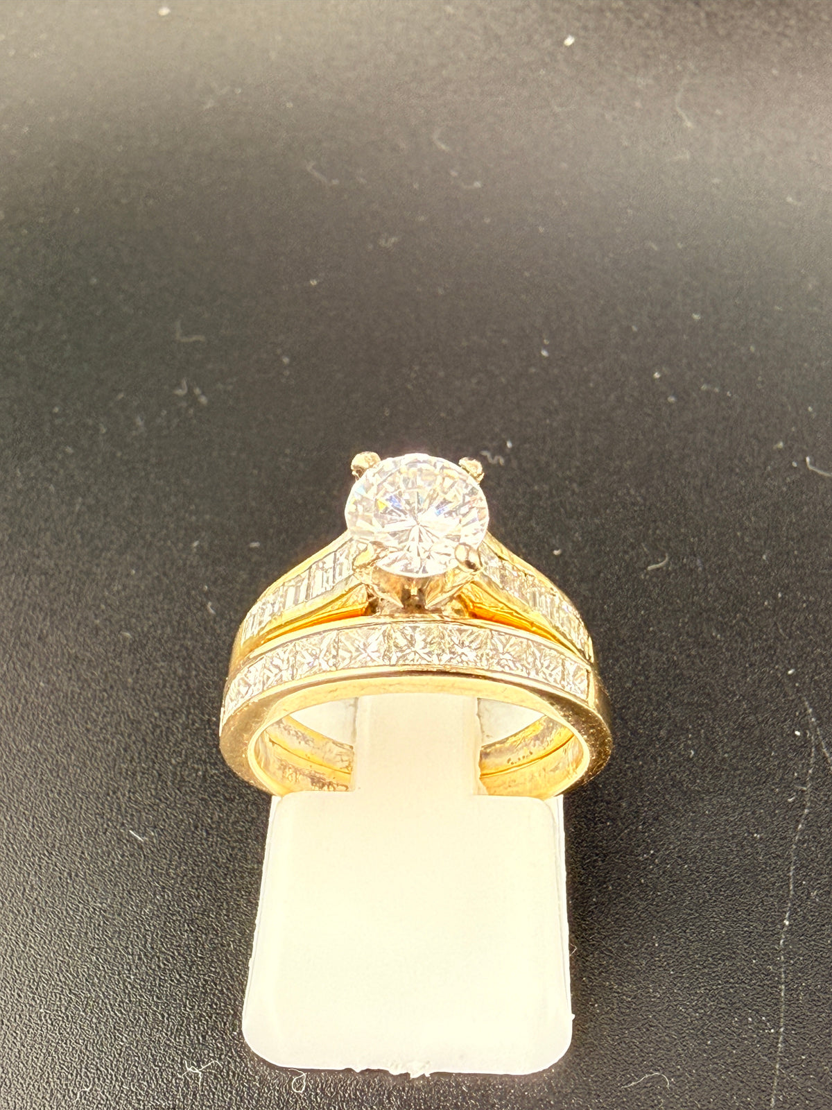 2.2 CT Diamond Engagement Ring Set – 18K Gold Natural Diamond Wedding Set