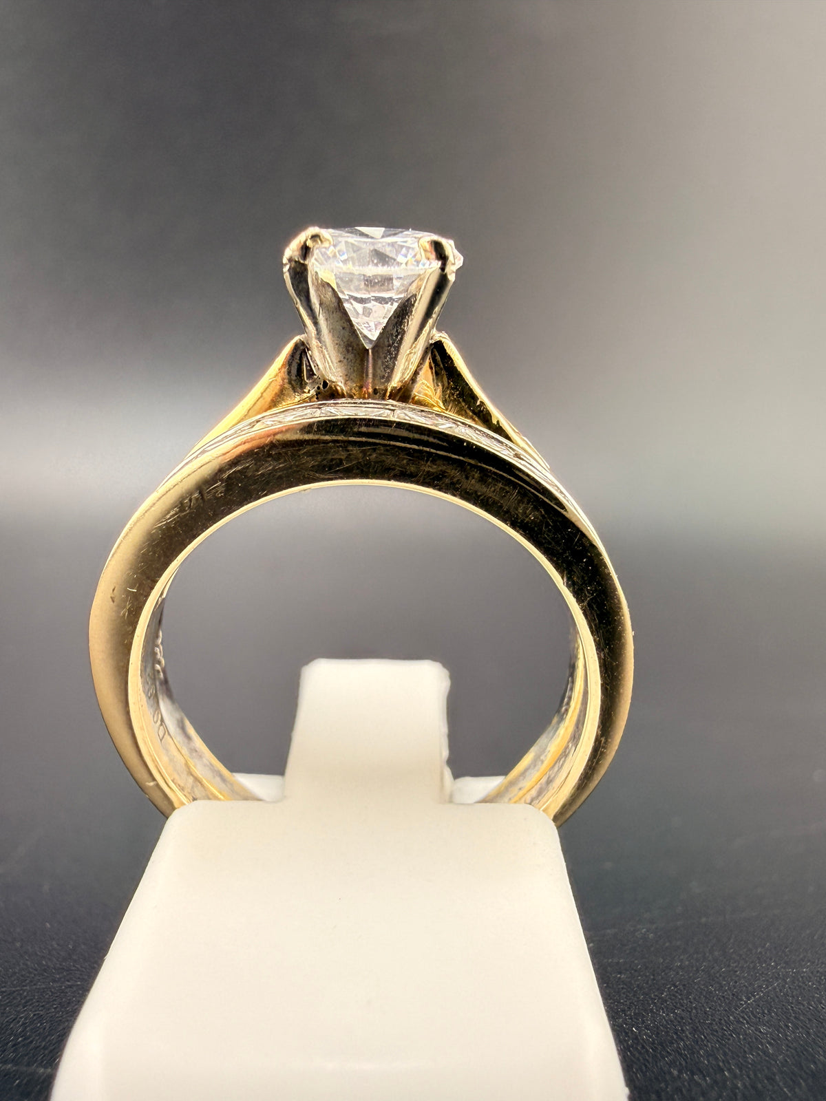 2.2 CT Diamond Engagement Ring Set – 18K Gold Natural Diamond Wedding Set