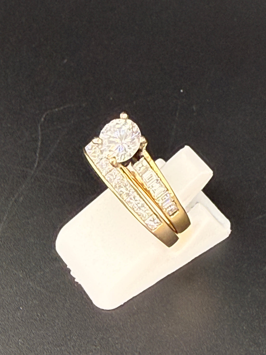 2.2 CT Diamond Engagement Ring Set – 18K Gold Natural Diamond Wedding Set
