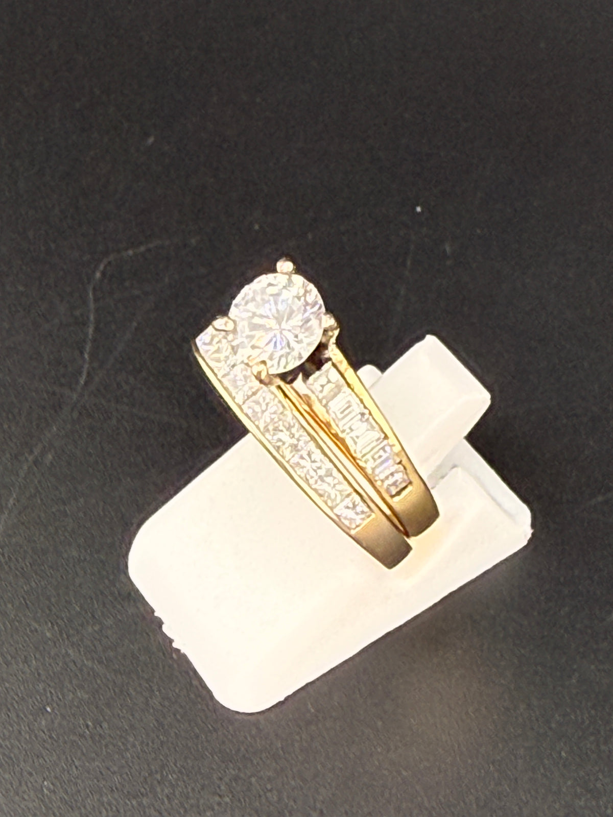 2.2 CT Diamond Engagement Ring Set – 18K Gold Natural Diamond Wedding Set