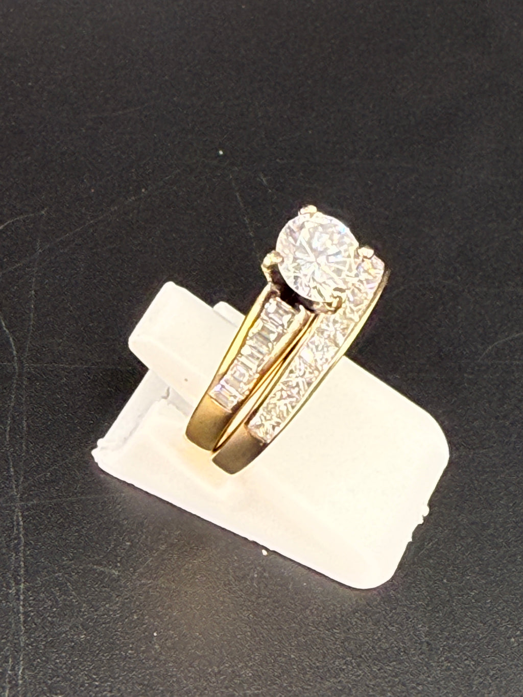 2.2 CT Diamond Engagement Ring Set – 18K Gold Natural Diamond Wedding Set