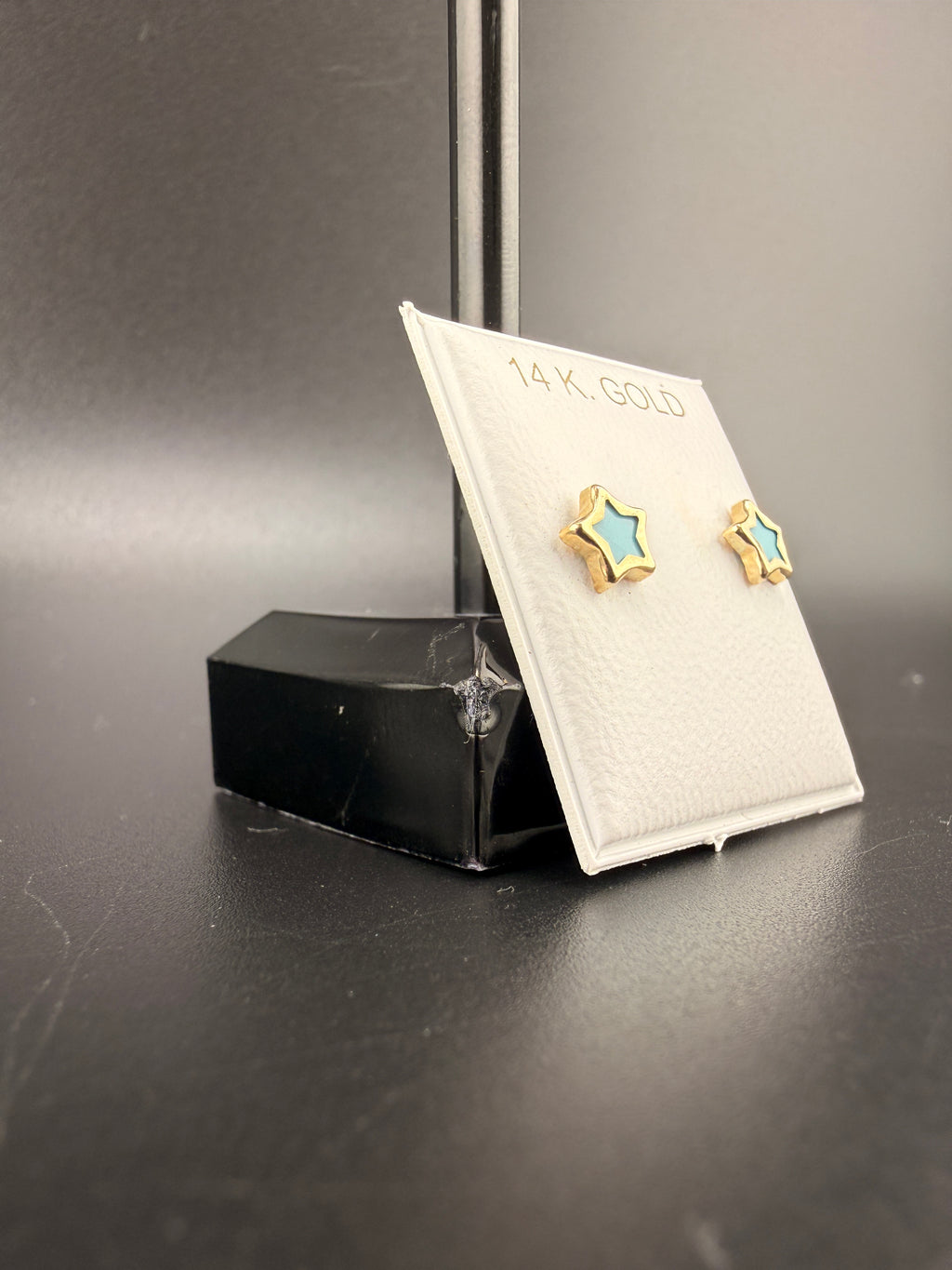 14K Gold Baby Blue Star Earrings – Real Gold Star Stud Earrings | Jewelry Connect