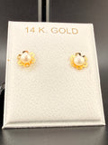 14K Gold Pearl Flower Earrings – Elegant Freshwater Pearl Floral Stud Earrings | Jewelry Connect