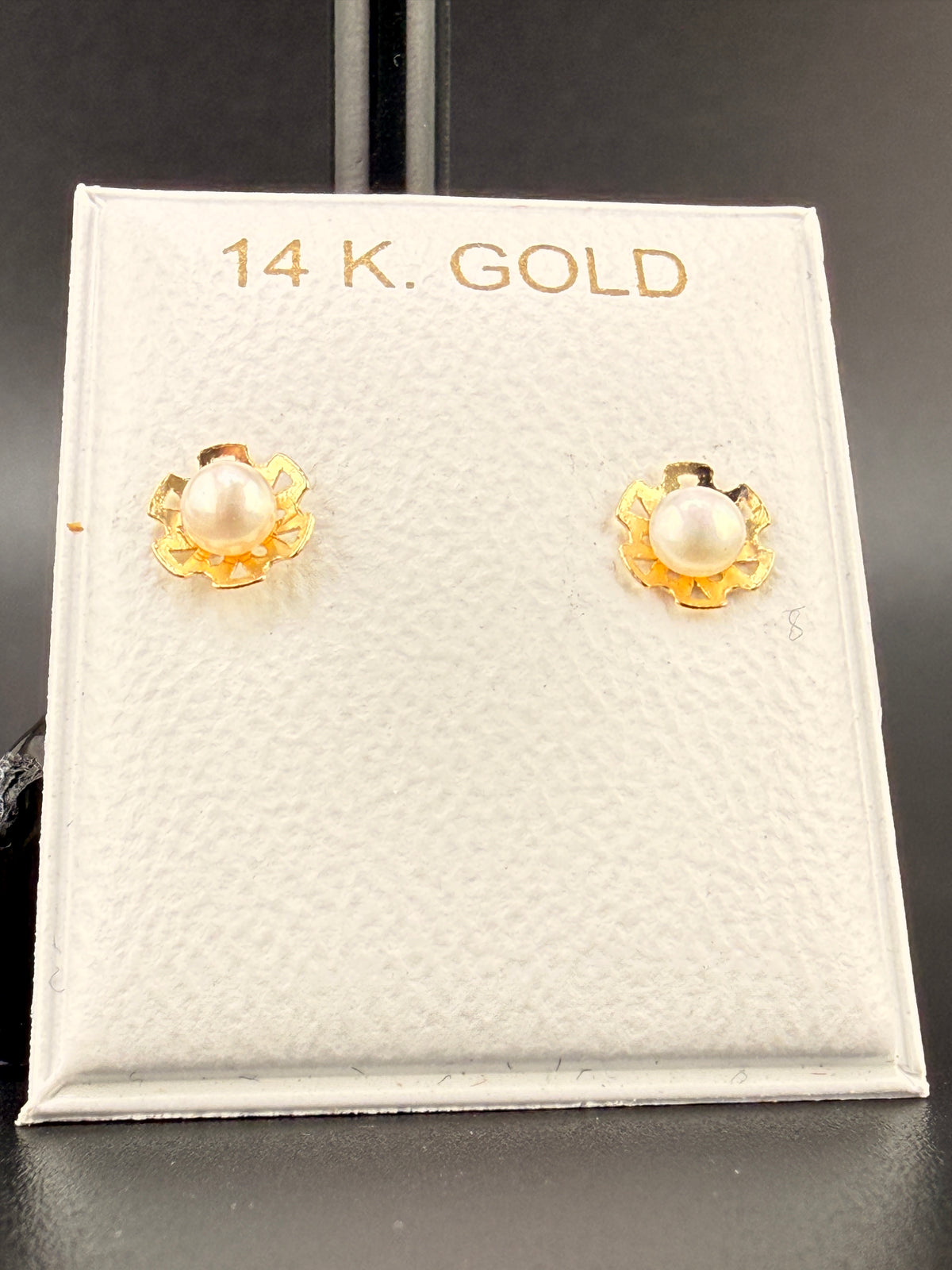 14K Gold Pearl Flower Earrings – Elegant Freshwater Pearl Floral Stud Earrings | Jewelry Connect