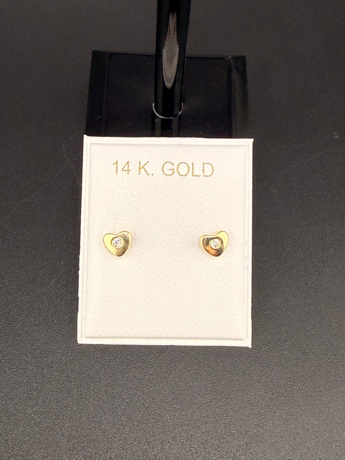 14K Gold Diamond Heart Earrings – Real Gold  Earrings | Wholesale Price Jewelry