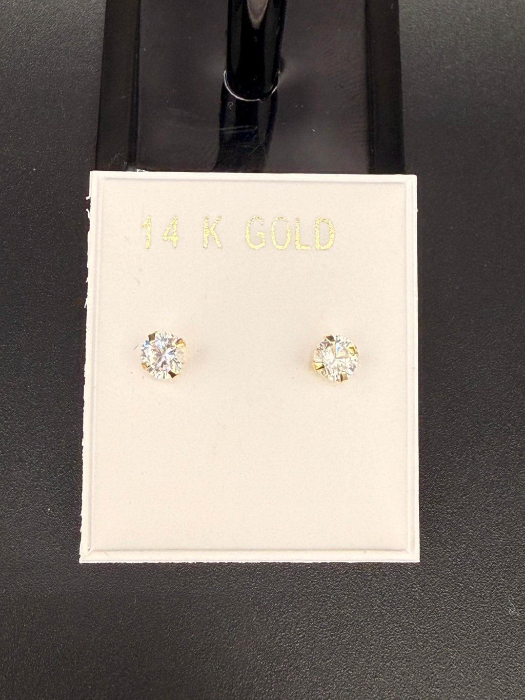 14K Gold 0.5 CT CZ Diamond Stud Earrings