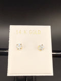 14K Gold 0.5 CT CZ Diamond Stud Earrings