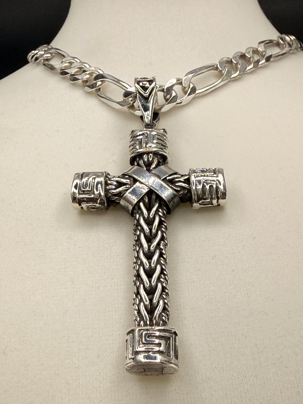 925 Sterling Silver Braided Cross Pendant — 3.5" | 32g925 Sterling Silver Braided Cross Pendant — 3.5" | 32g