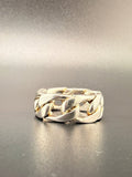 925 Sterling Silver Cuban Link Chain Ring - 7