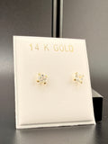 14K Gold 0.25 CT CZ Diamond Stud Earrings