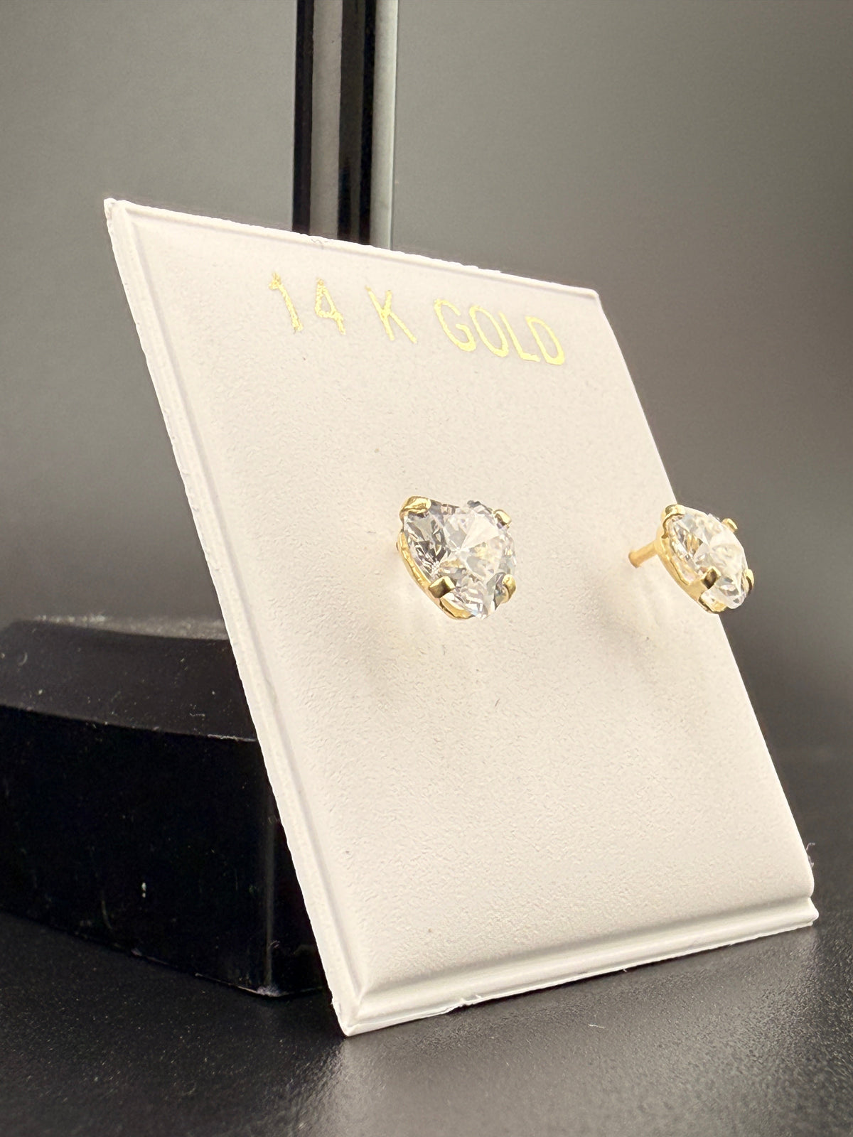 14K Gold 1.5CT CZ Diamond Stud Earrings