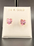 14K Gold 2CT CZ Diamond Stud Earrings