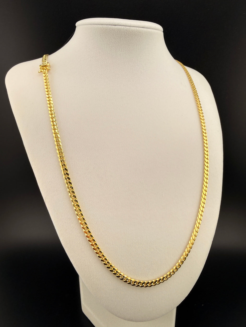 10K Solid Gold Cuban Link Chain Necklace – 4mm 24” | 26 Gram Real Gold Cuban Chain