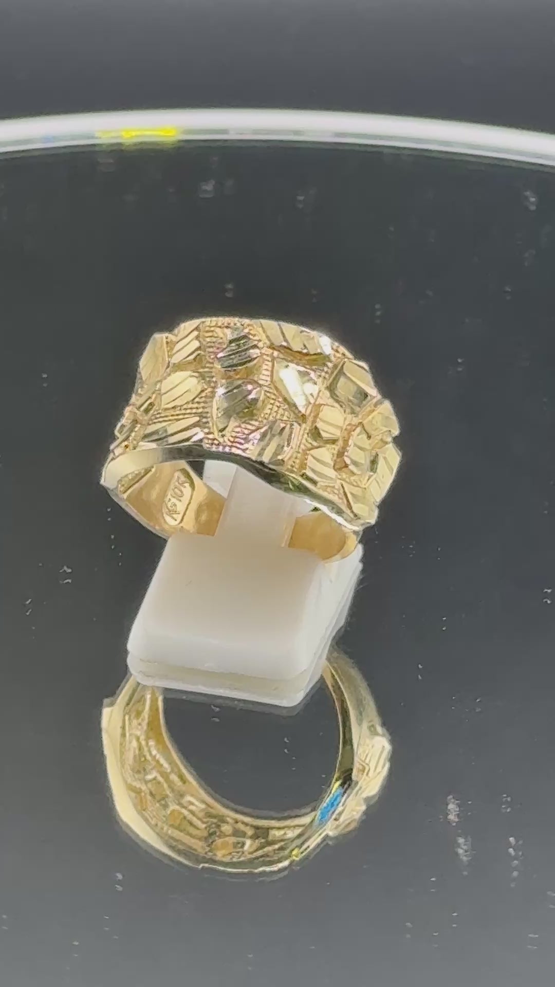 Men’s 10K Gold Nugget Ring – 7.7g Solid Gold Ring Size 10.5 | Wholesale Jewelry Price