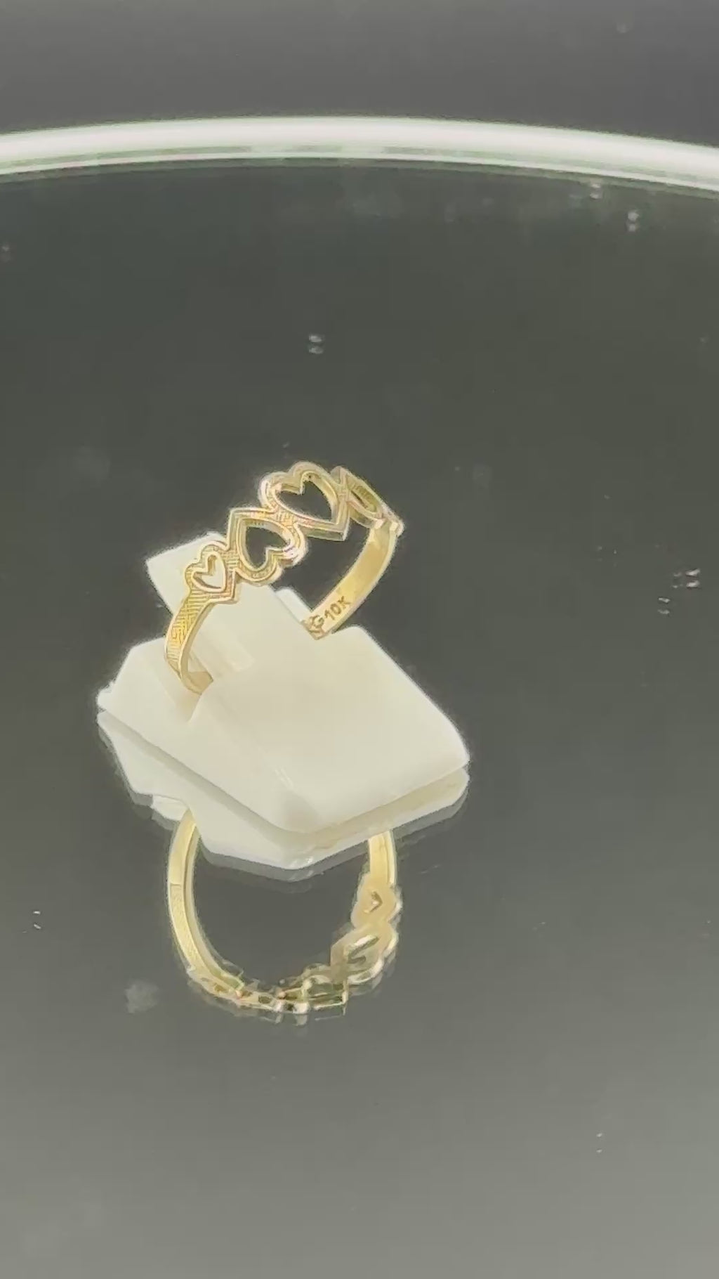5 Heart Women's Ring – 10K Yellow Gold Love Ring (1.1g) | Size 7 | Wholesale Price