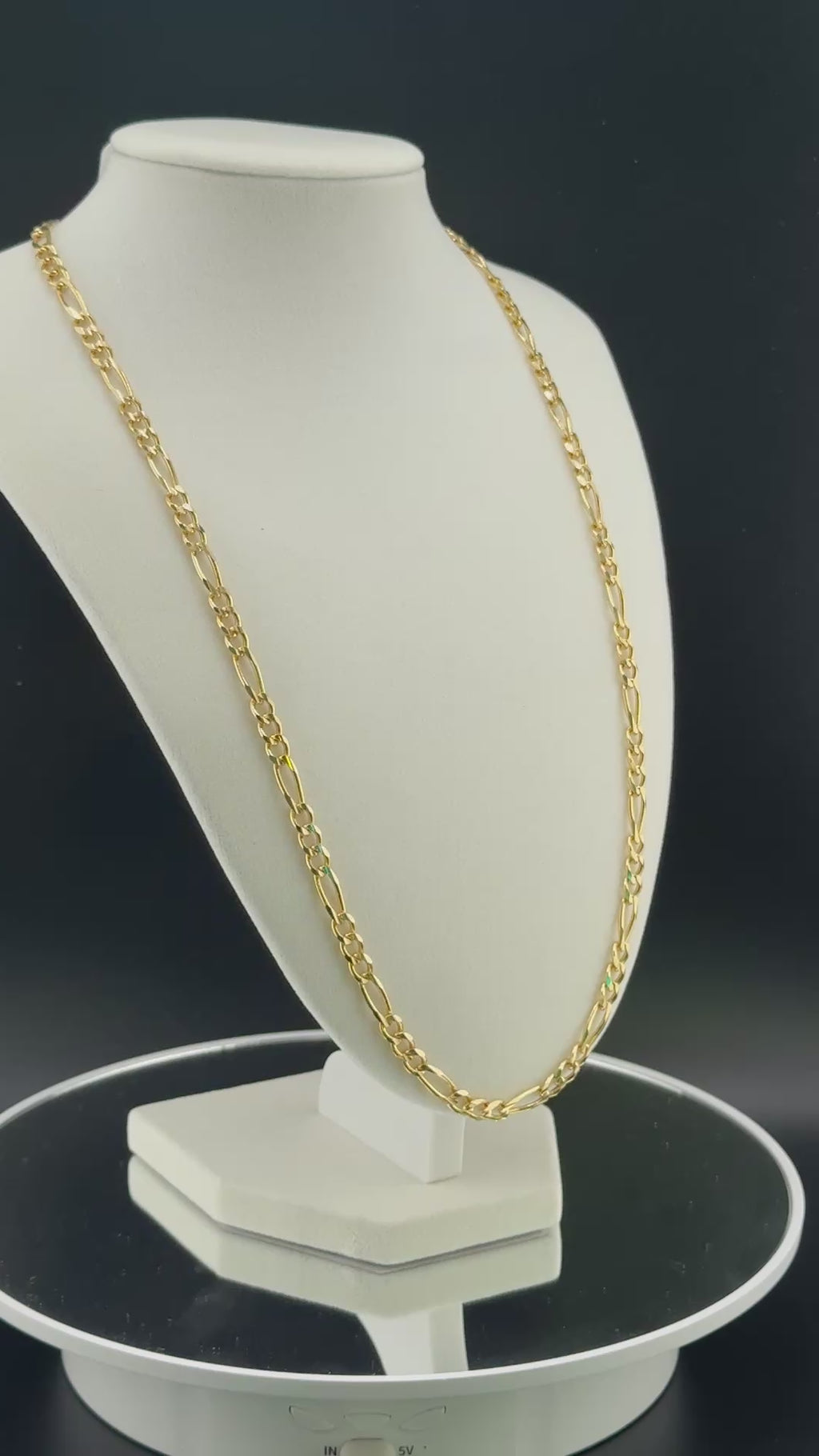 10K Gold Figaro Chain Necklace 5.2mm – 24 Inch Solid Gold Figaro Link (23.3g) | Wholesale Price by Jewelry Connect