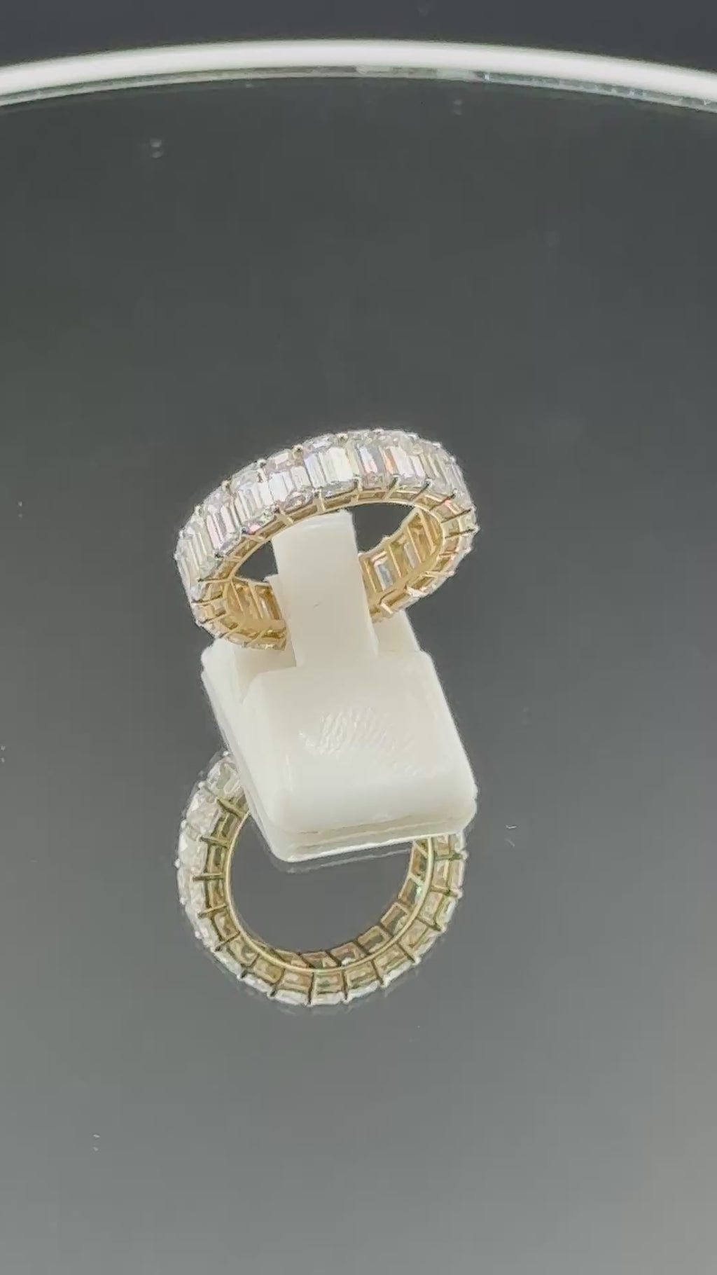14K Gold 7 Carat LG Emerald Cut Diamond Infinity Ring – Size 6.5 | Luxury Statement Ring