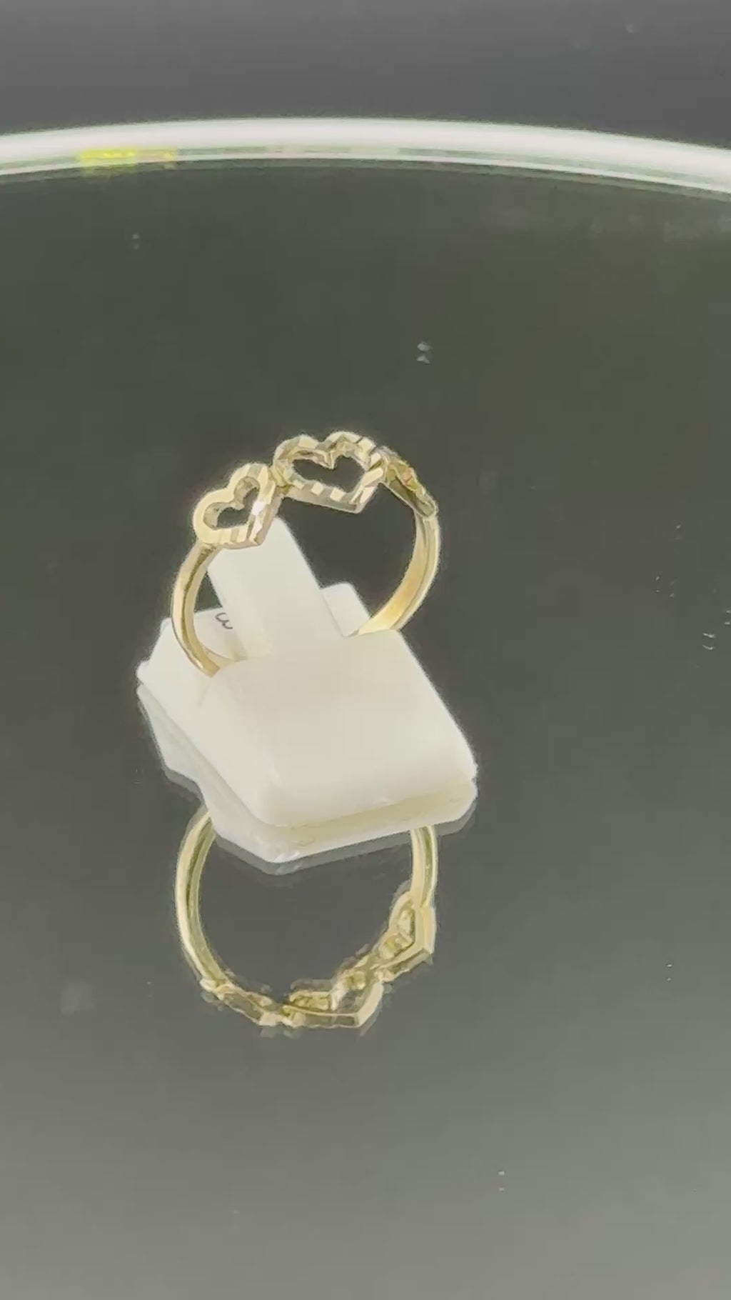 10K Gold 3 Heart Women’s Ring – Size 7 | 1.6g Solid Gold Love Ring | Jewelry Connect