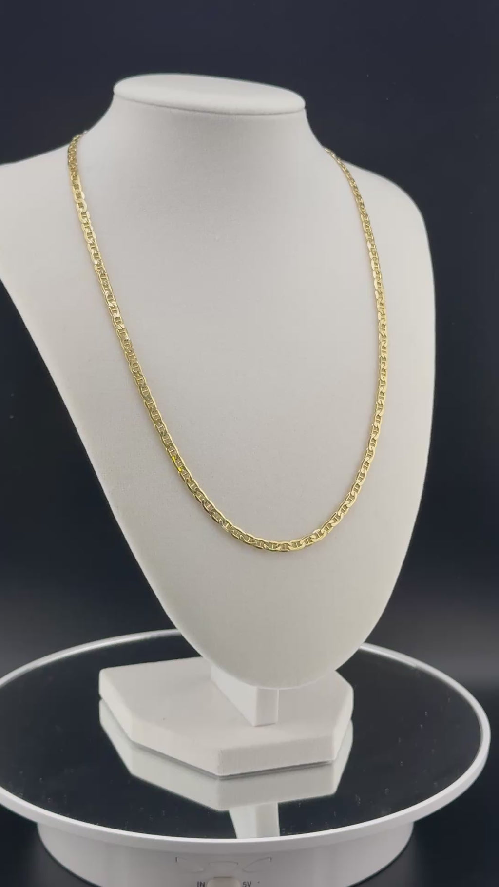 10K Gold 3.8MM 20-Inch Mariner Link Necklace
