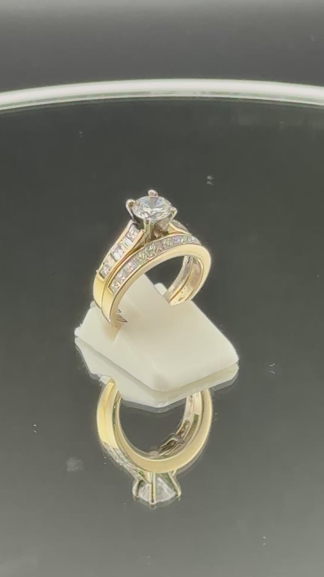 2.2 CT Diamond Engagement Ring Set – 18K Gold Natural Diamond Wedding Set